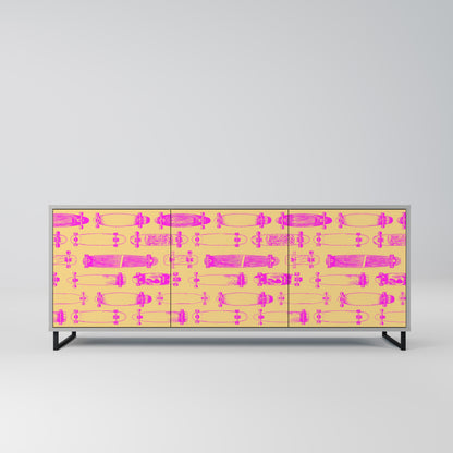 Credenza SKATEBOARD ARTISTRY a 3 ante con finitura grigia