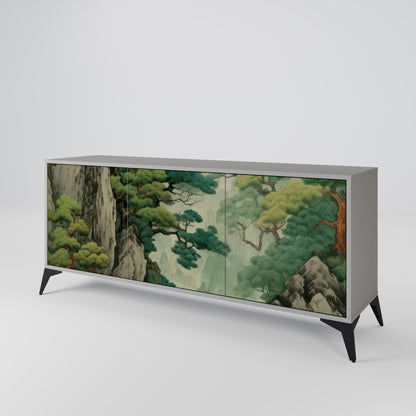 VERDURE ABYSS 3-Door Sideboard in Grey Finish