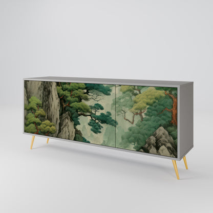 VERDURE ABYSS 3-Door Sideboard in Grey Finish