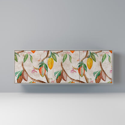 COCOA FRUITS 3-Door Sideboard in Grey Finish