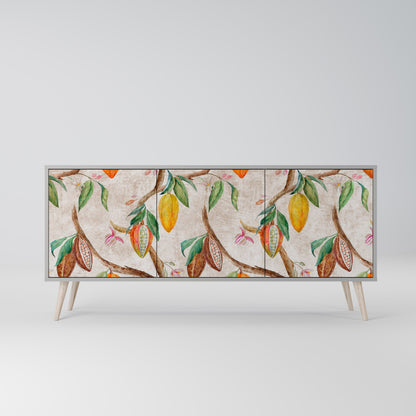 COCOA FRUITS 3-Door Sideboard in Grey Finish