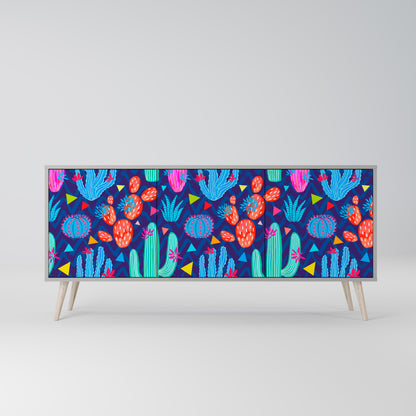 CACTUS VIBES 3-Door Sideboard in Grey Finish