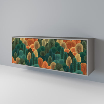 Credenza a 3 ante AUTUMN KALEIDOSCOPE in finitura grigia
