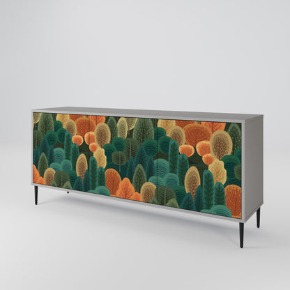 Credenza a 3 ante AUTUMN KALEIDOSCOPE in finitura grigia