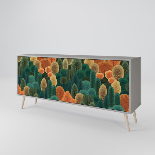 Credenza a 3 ante AUTUMN KALEIDOSCOPE in finitura grigia