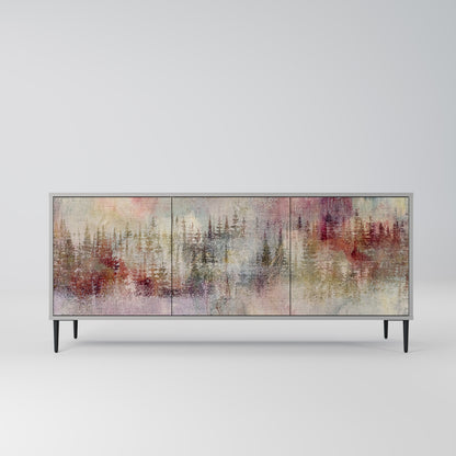 VEILED SUMMIT 3-Door Sideboard in Grey Finish