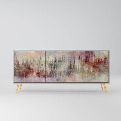 VEILED SUMMIT 3-Door Sideboard in Grey Finish