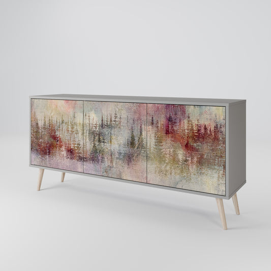 VEILED SUMMIT 3-Door Sideboard in Grey Finish