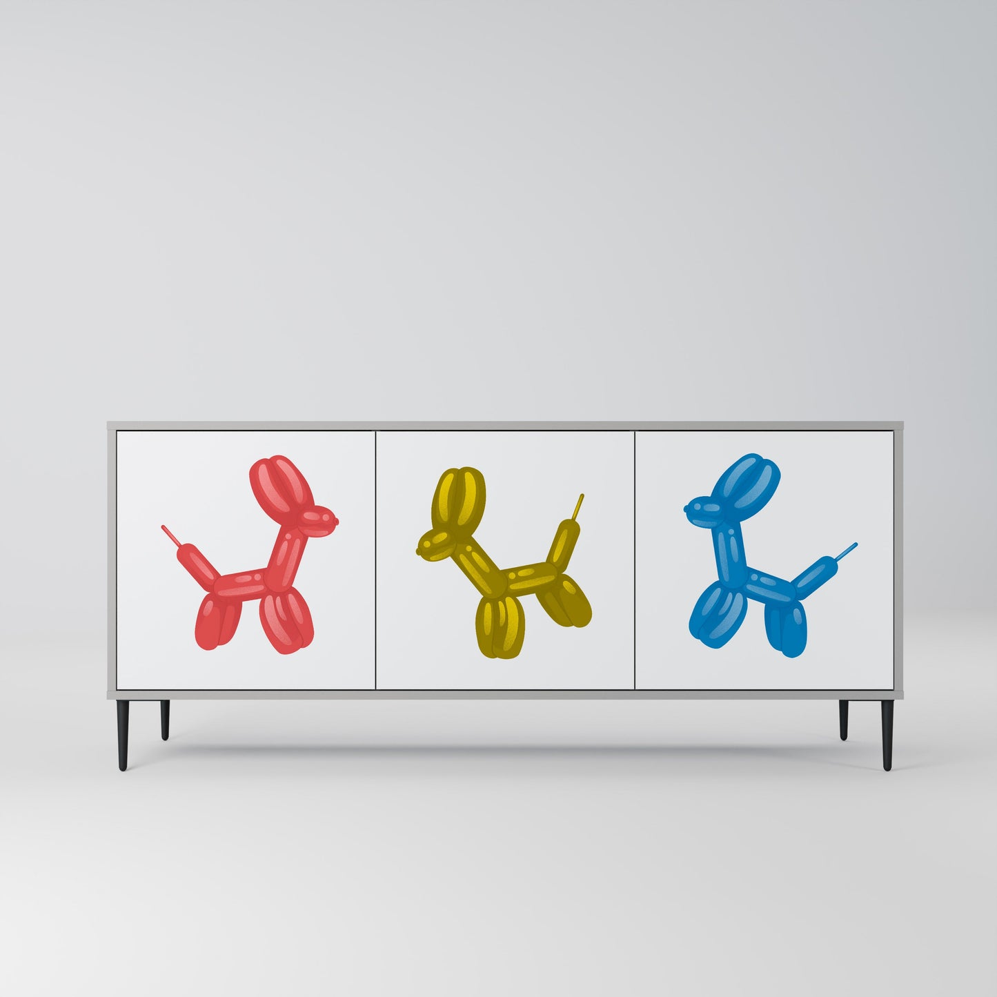 CHILDHOOD MEMORY 3-Door Sideboard in Grey Finish