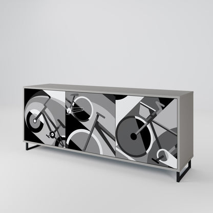 Credenza a 3 ante BIKE ENERGY in finitura grigia