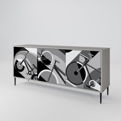 Credenza a 3 ante BIKE ENERGY in finitura grigia