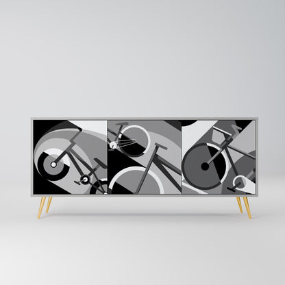 Credenza a 3 ante BIKE ENERGY in finitura grigia