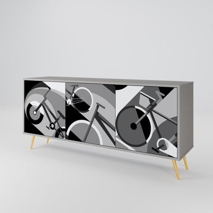 Credenza a 3 ante BIKE ENERGY in finitura grigia