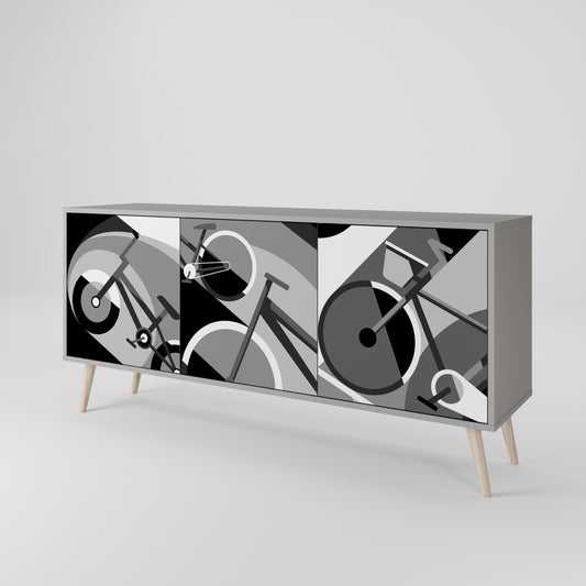Credenza a 3 ante BIKE ENERGY in finitura grigia