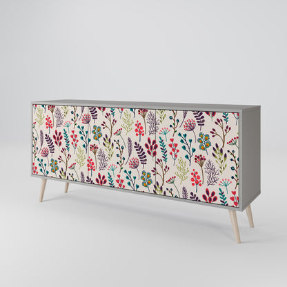 Credenza a 3 ante AUTUMN SUNDRIES in finitura grigia