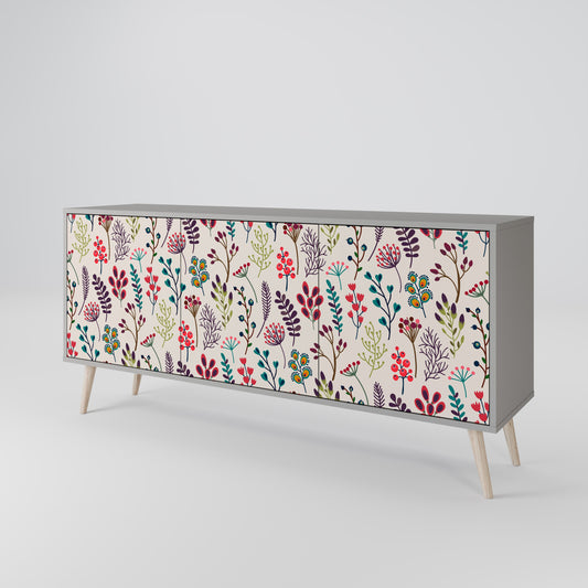Credenza a 3 ante AUTUMN SUNDRIES in finitura grigia