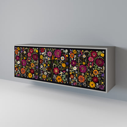 MIDNIGHT GARDEN 3-Door Sideboard in Grey Finish