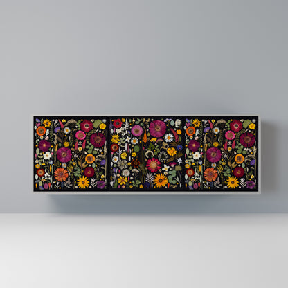 MIDNIGHT GARDEN 3-Door Sideboard in Grey Finish