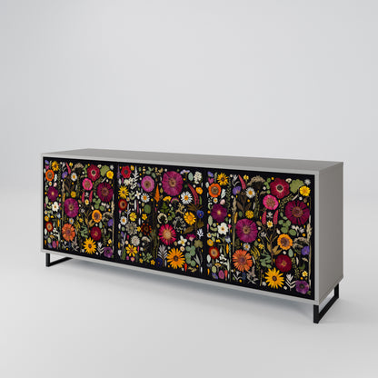 MIDNIGHT GARDEN 3-Door Sideboard in Grey Finish