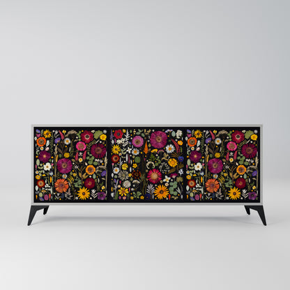 MIDNIGHT GARDEN 3-Door Sideboard in Grey Finish
