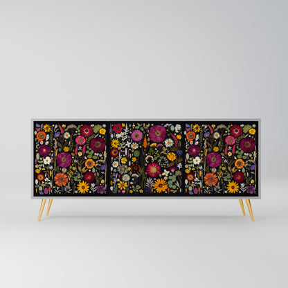 MIDNIGHT GARDEN 3-Door Sideboard in Grey Finish