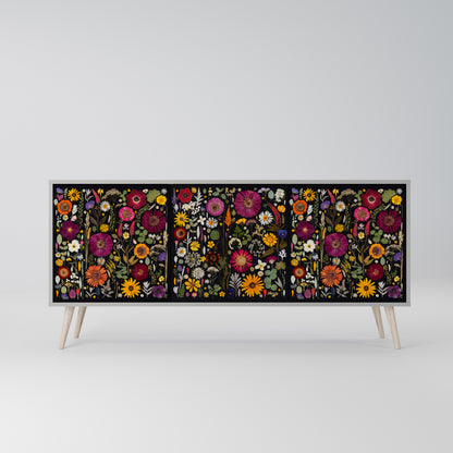 MIDNIGHT GARDEN 3-Door Sideboard in Grey Finish
