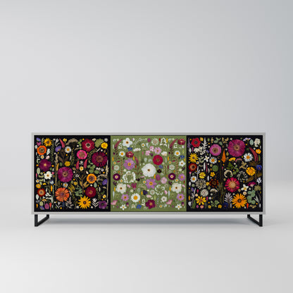 VERDANT GARDEN 3-Door Sideboard in Grey Finish