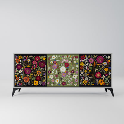 VERDANT GARDEN 3-Door Sideboard in Grey Finish