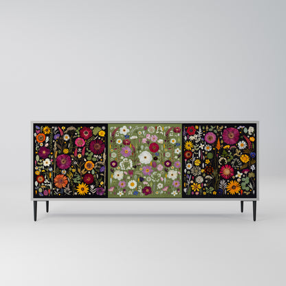 VERDANT GARDEN 3-Door Sideboard in Grey Finish