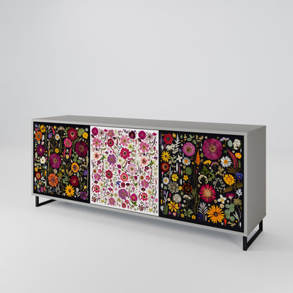 DAYNITE GARDEN 3-Door Sideboard in Grey Finish