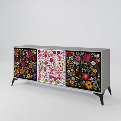 DAYNITE GARDEN 3-Door Sideboard in Grey Finish