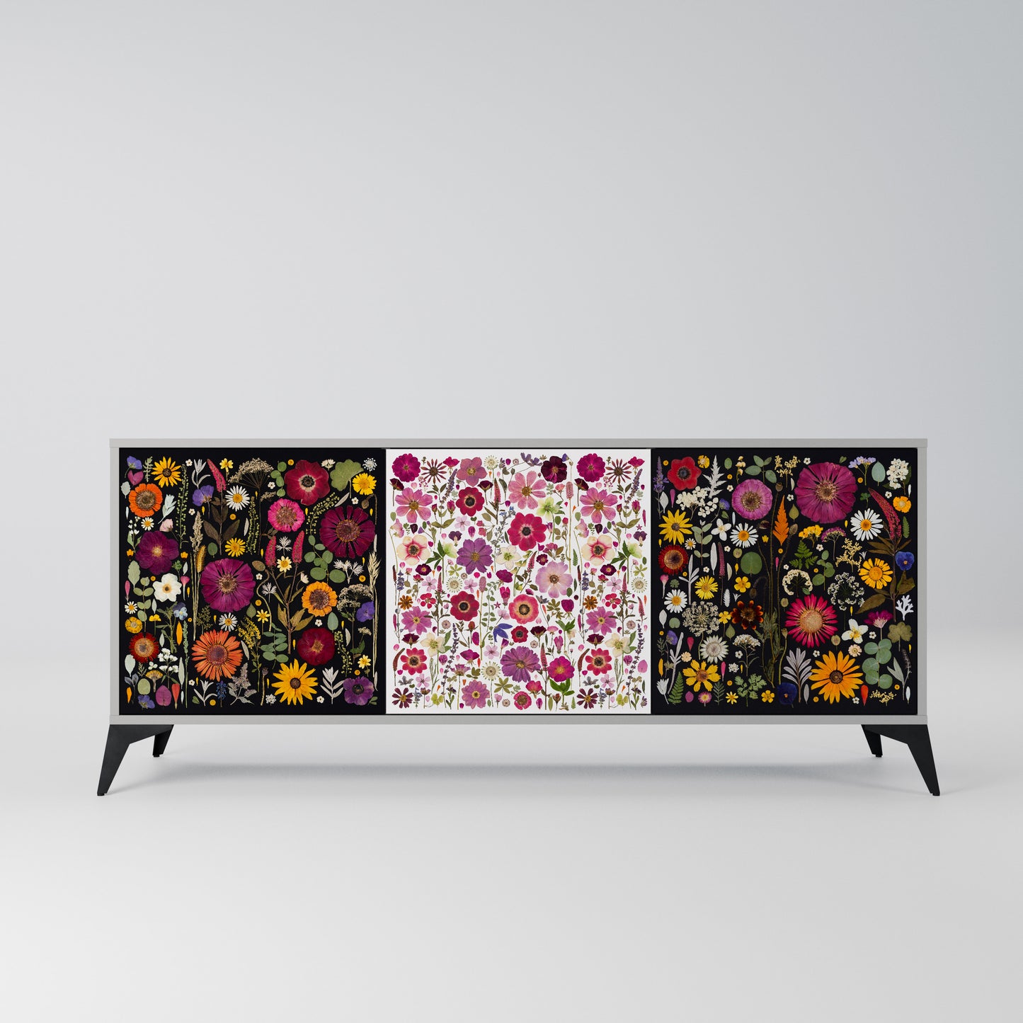 DAYNITE GARDEN 3-Door Sideboard in Grey Finish