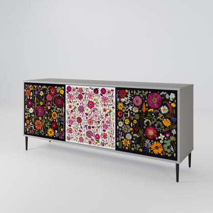 DAYNITE GARDEN 3-Door Sideboard in Grey Finish