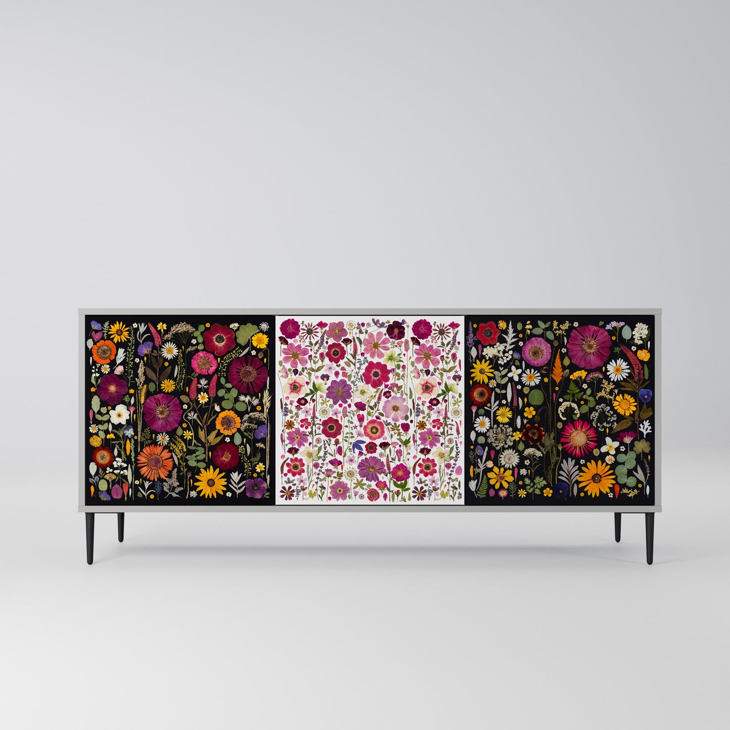 DAYNITE GARDEN 3-Door Sideboard in Grey Finish