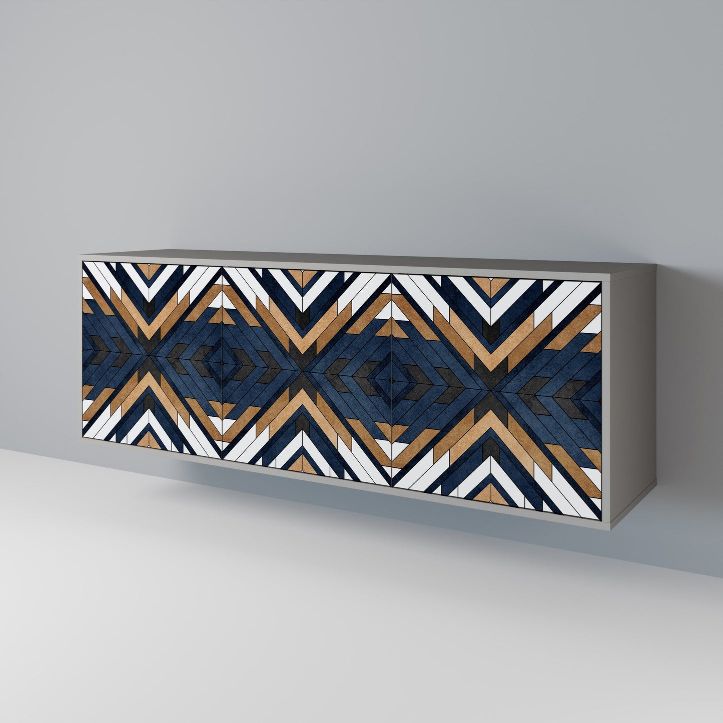Credenza a 3 ante ARTFUL GEOMETRY in finitura grigia
