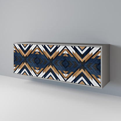 Credenza a 3 ante ARTFUL GEOMETRY in finitura grigia