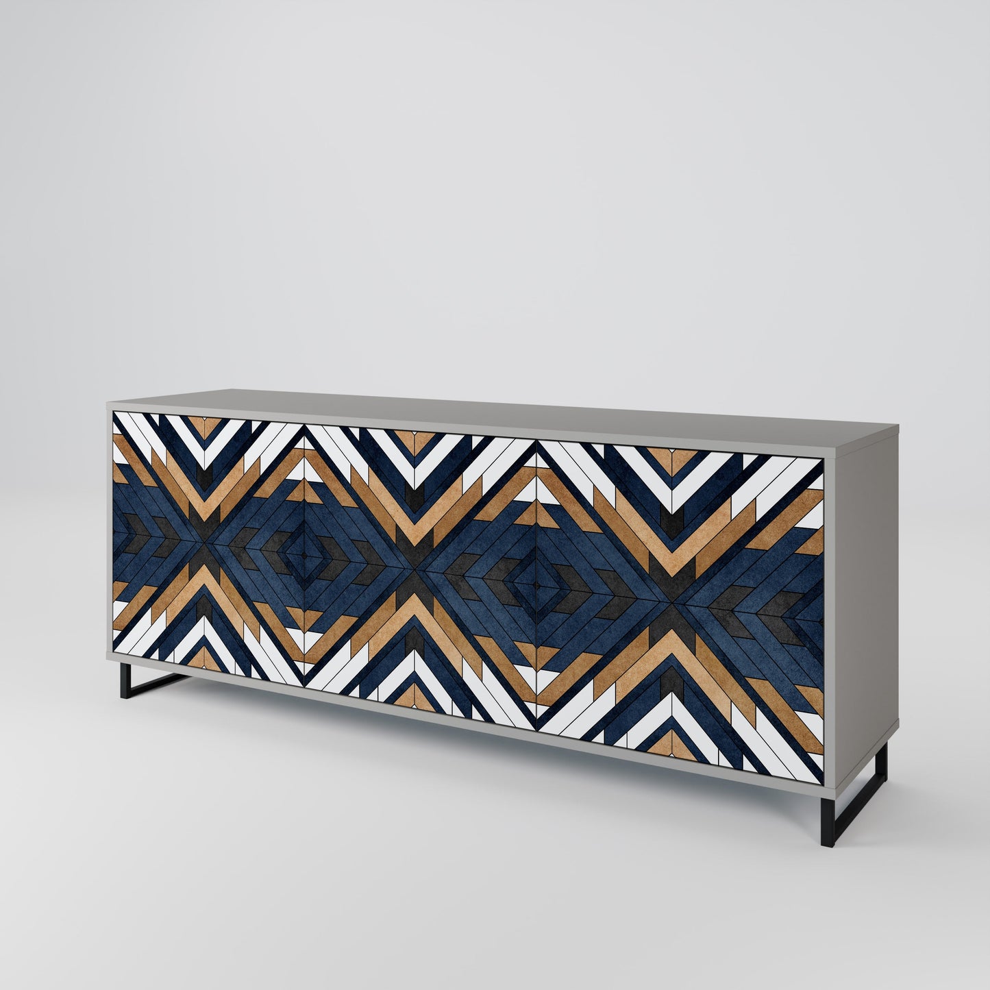 Credenza a 3 ante ARTFUL GEOMETRY in finitura grigia