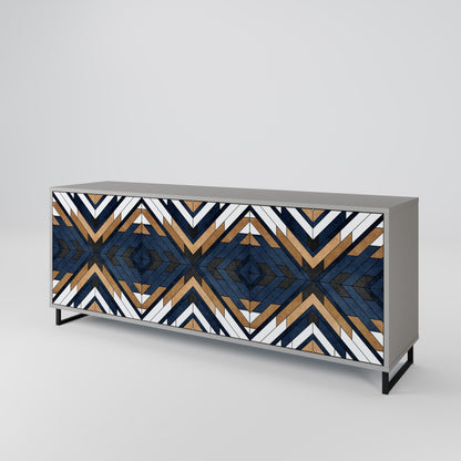 Credenza a 3 ante ARTFUL GEOMETRY in finitura grigia