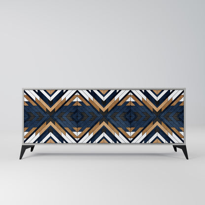 Credenza a 3 ante ARTFUL GEOMETRY in finitura grigia