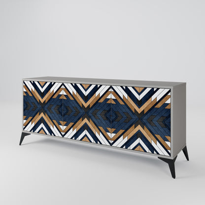 Credenza a 3 ante ARTFUL GEOMETRY in finitura grigia