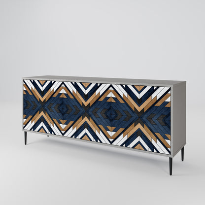 Credenza a 3 ante ARTFUL GEOMETRY in finitura grigia