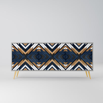 Credenza a 3 ante ARTFUL GEOMETRY in finitura grigia