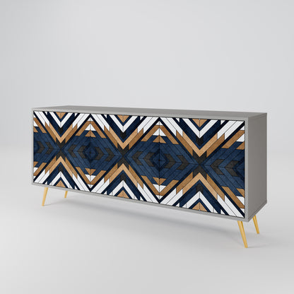 Credenza a 3 ante ARTFUL GEOMETRY in finitura grigia