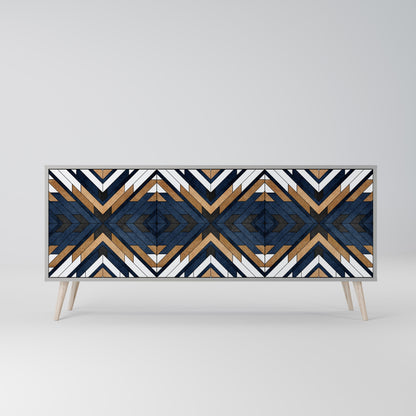 Credenza a 3 ante ARTFUL GEOMETRY in finitura grigia