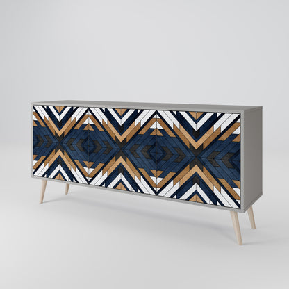 Credenza a 3 ante ARTFUL GEOMETRY in finitura grigia