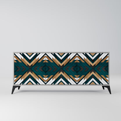 Credenza a 3 ante ARTISTIC GEOMETRY in finitura grigia