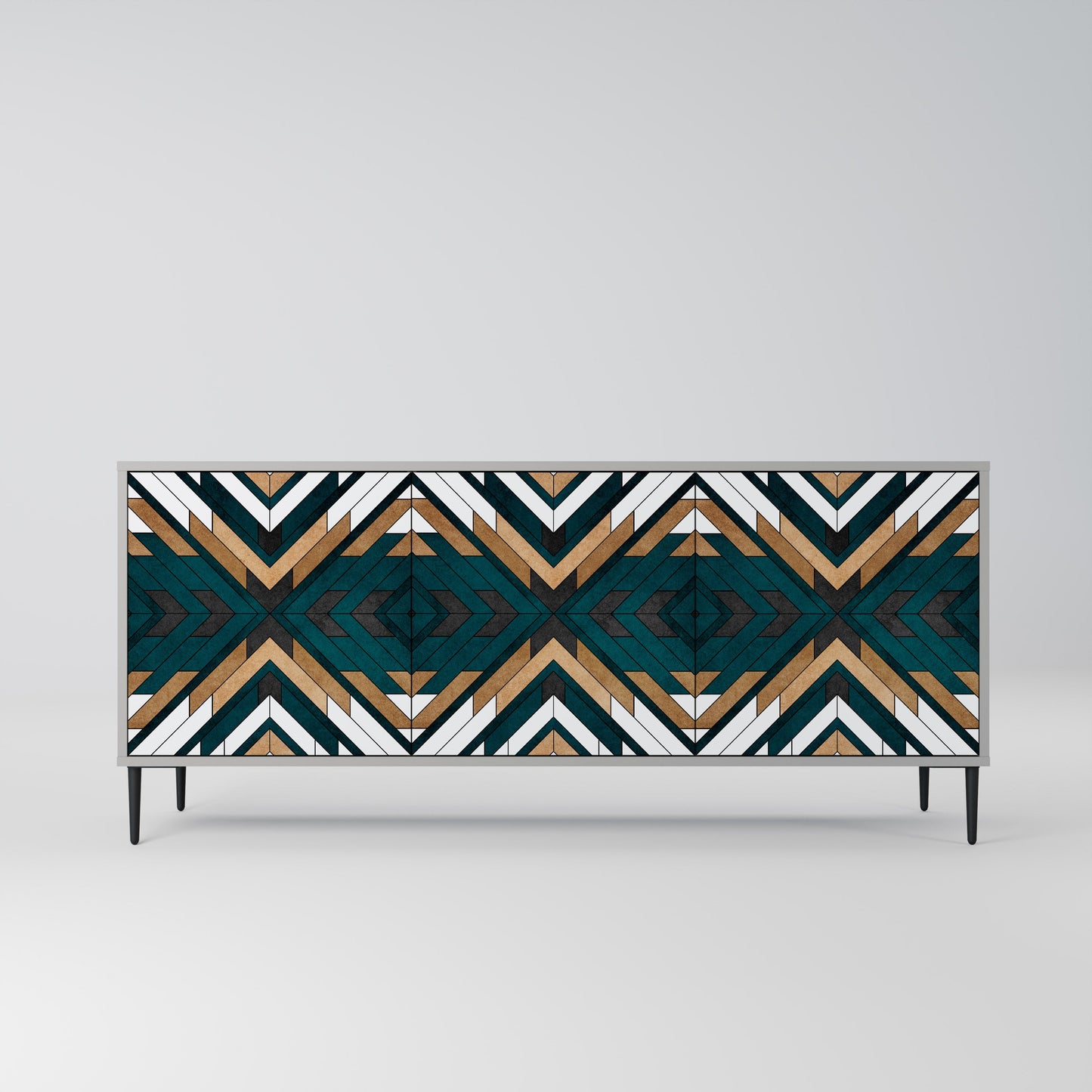 Credenza a 3 ante ARTISTIC GEOMETRY in finitura grigia