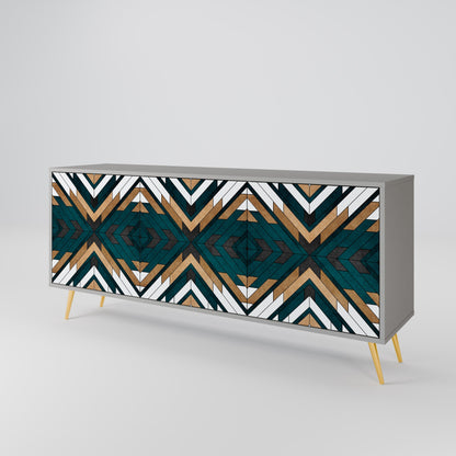 Credenza a 3 ante ARTISTIC GEOMETRY in finitura grigia