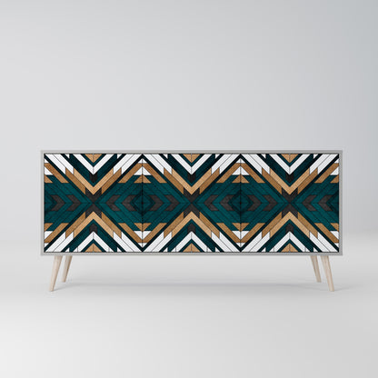 Credenza a 3 ante ARTISTIC GEOMETRY in finitura grigia