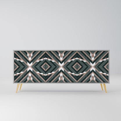 DIMENSION DELIGHTS 3-Door Sideboard in Grey Finish